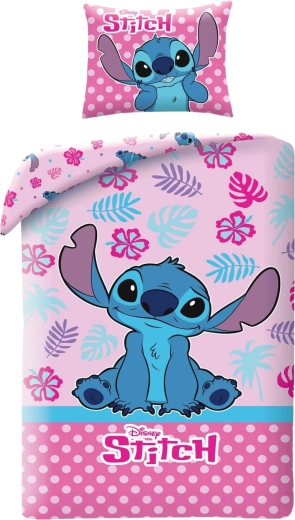 Katoenen beddengoed Stitch roze 140 × 200 cm