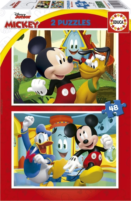 Puzzle EDUCA Mickey Mouse – Pretpark 2×48 stukjes