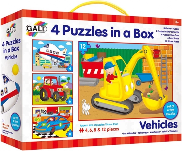 Galt puzzel vervoermiddelen 4-in-1 (4, 6, 8, 12 stukjes)