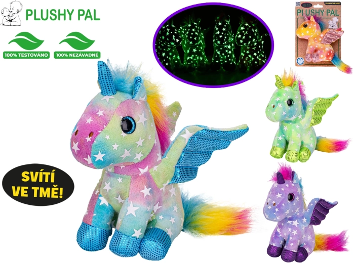 Pluchen eenhoorn Plushy Pal 15 cm met lichtgevende vleugels