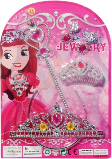 Kinderset voor een kleine prinses – tiara, sieraden en toverstok