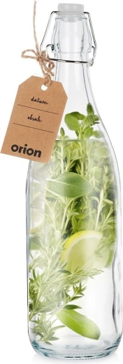 Glazen fles met clip 1 l