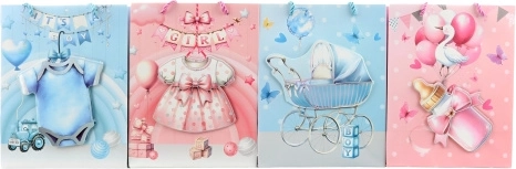 Cadeaupapierentas voor de geboorte van een baby 18 × 23 × 10 cm