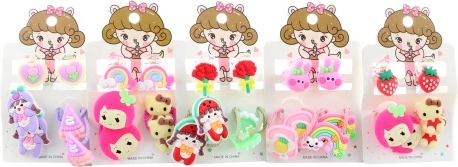 Kinder haaraccessoires – set met elastiekjes en haarclipjes