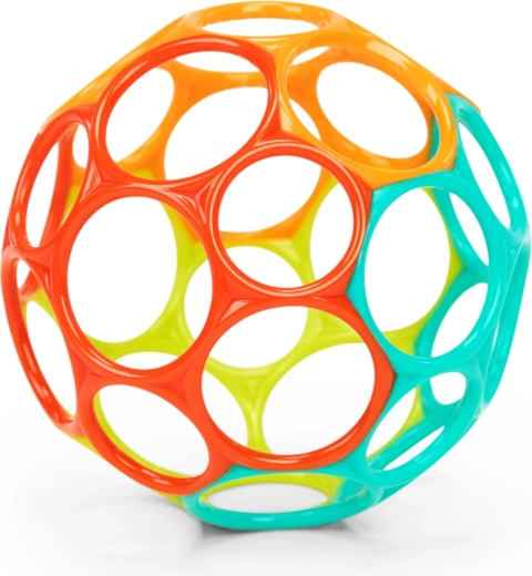 Oball Classic babybal 10 cm oranje/turquoise