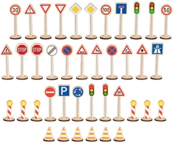 Goki grote set verkeersborden – 40 onderdelen
