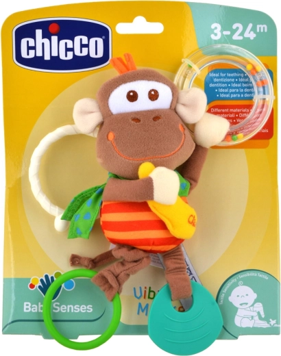 Chicco trillende bijtring en rammelaar aapje 3m+