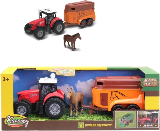 Elektrische tractor met paardenaanhanger, 15 cm