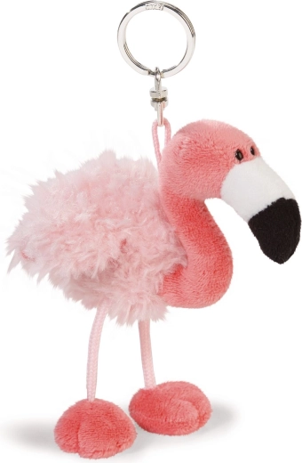 Sleutelhanger flamingo beanbag 10 cm - 1 stuk