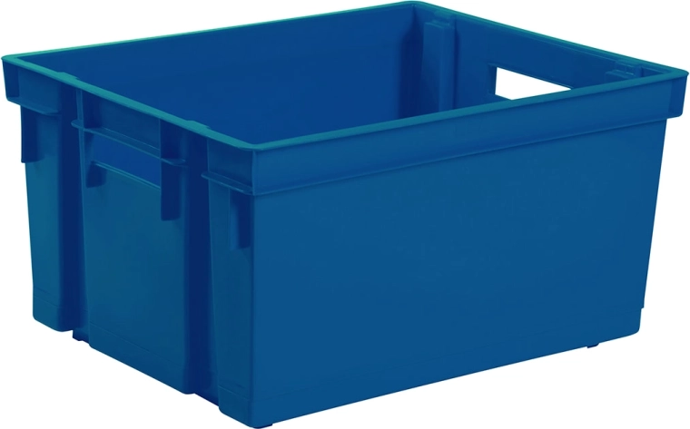 Kunststof box 30 l HANDLING blauw