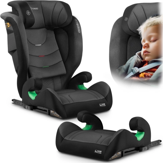 Autostoeltje Nukido Louis Soft zwart-grijs 100–150 cm i-Size ISOFIX