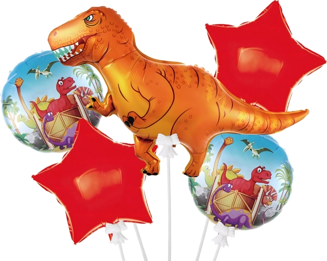 Set verjaardagsballonnen dinosaurus, 5 stuks