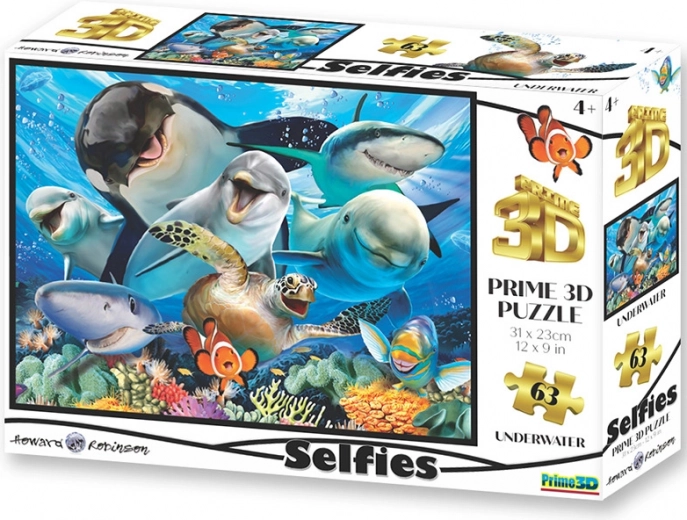 Puzzel 3D selfie onder water 100 stukjes