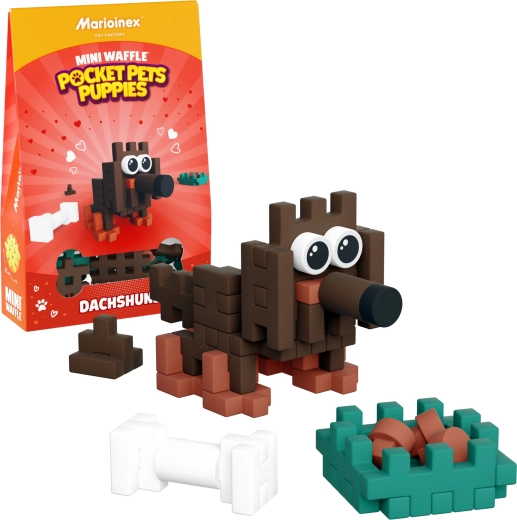 Bouwset Mini Waffle Pocket Pets – teckel van Marioinex