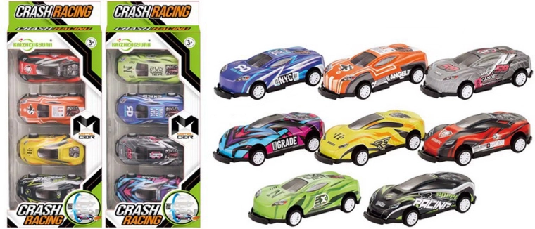 Set terugtrekauto's - 4 stuks