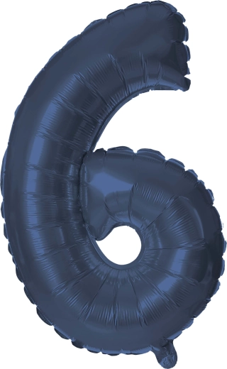 Folieballon cijfer 6 30 cm blauw TORO