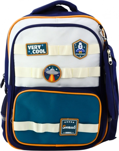 Schoolrugzak met kosmische patches en etui 16L