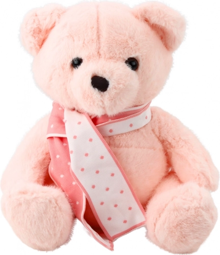 Pluchen teddybeer Roze met sjaal 35 cm