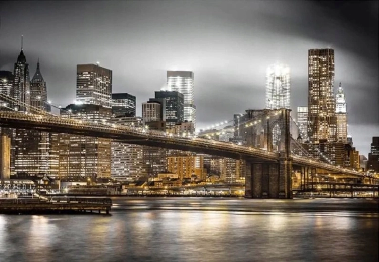 Schilderen op nummer Brooklyn Bridge in New York 40 × 50 cm