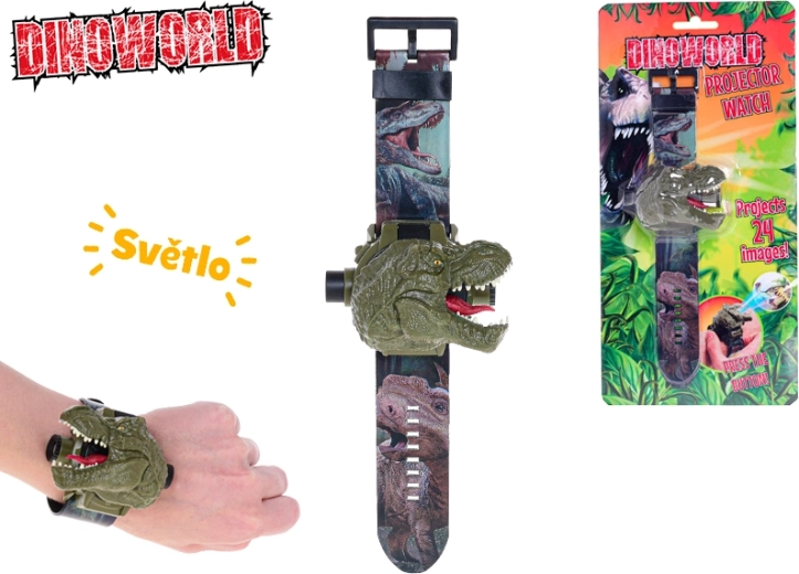 Kinderprojectorhorloge Dinoworld met 24 dinosaurussen