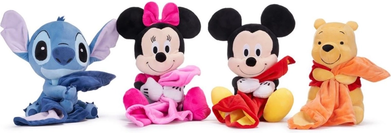 Disney knuffel met deken (mix motieven) 25 cm - 1 stuk