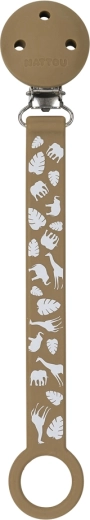 Nattou siliconen speenclip met mocha-print