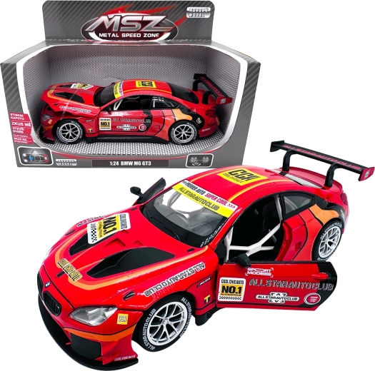 Metalen model BMW M6 GT3 1:24 rood