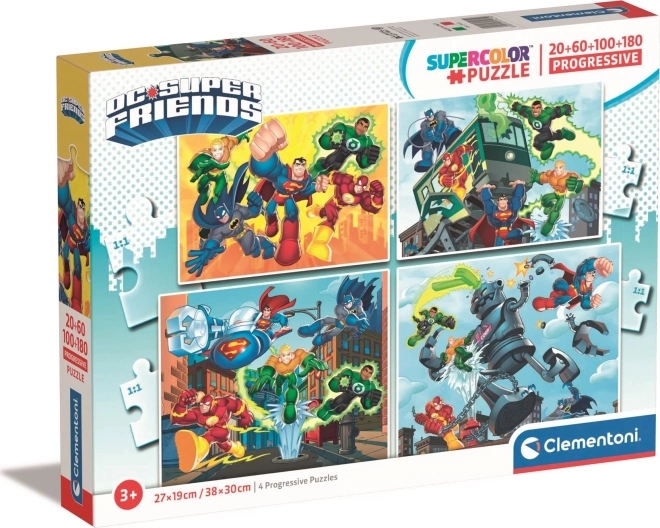 Puzzel DC Super Friends 4 in 1 voor kinderen