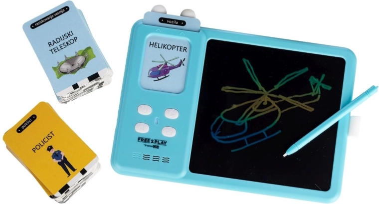 Freeon Free2Play interactieve LCD-tablet 2-in-1 voor het leren van Engels Kiddigit Blue