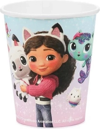 Papieren bekertjes Gabby’s Dollhouse 250 ml (6 stuks)