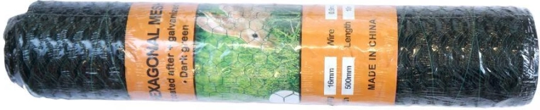 Gegalvaniseerd kippengaas 13 mm, draad 0,9 mm, hoogte 50 cm, lengte 10 m