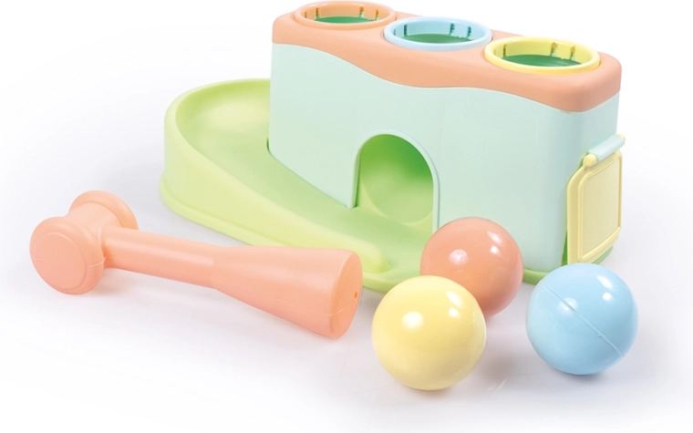 Hamerspel met balletjes in pastelkleuren