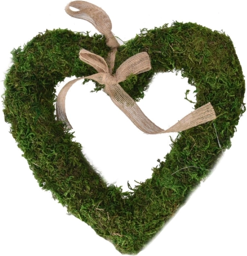 Hangend mos hart groen 30 × 30 cm