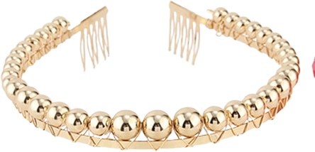 Roze haarband met gouden parels SPARKYS