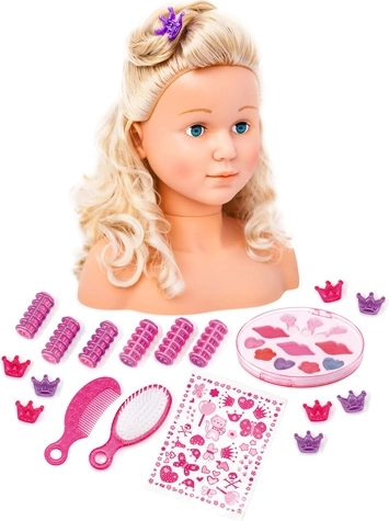 BAYER oefenkappershoofd met blond haar 27 cm