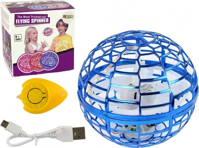 Vliegende draaiende bal blauw Flynova LED 10 cm