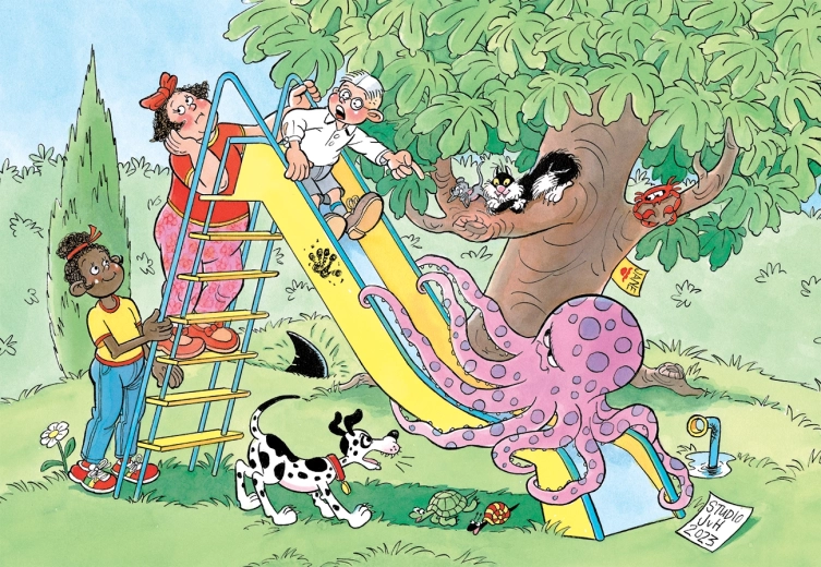 JUMBO puzzel Glibberige glijbaan voor kinderen - 150 stukjes