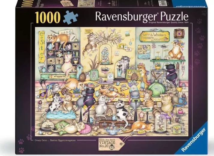 Ravensburger Puzzel Vintage Crazy Cats nr. 20: Paasshow met 1000 stukjes