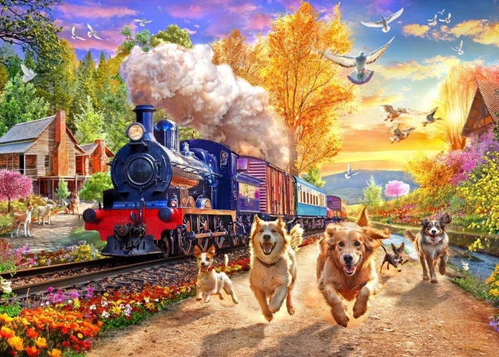 BLUEBIRD puzzel Achter de trein 300 stukjes