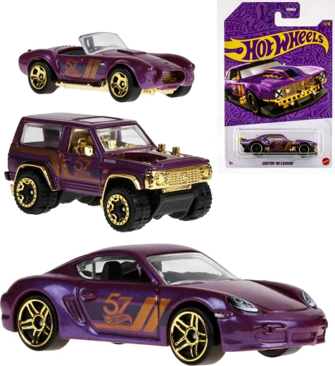 Mattel Hot Wheels autootje 57th anniversary purple and gold series 1:64 - 1 stuk