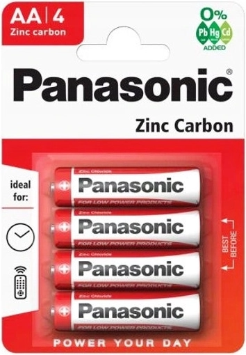Set AA-batterijen PANASONIC Red R6, 1,5 V, 4 stuks