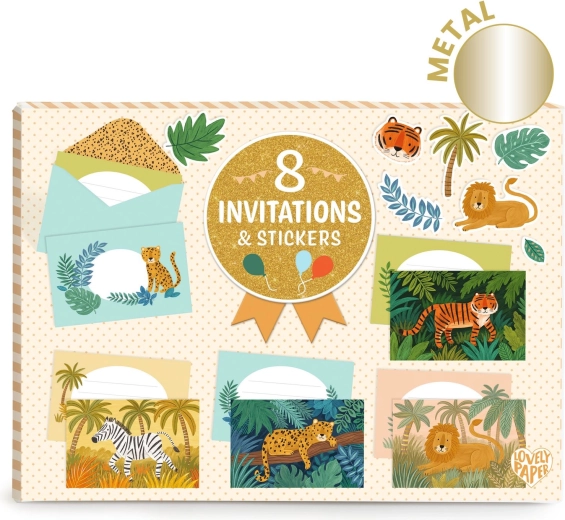 DJECO uitnodigingsset Jungle dieren