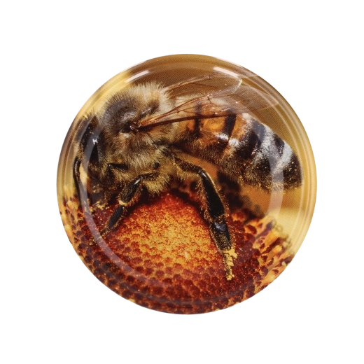 Set deksels 82 mm met bijen- en honingtint, 10 stuks