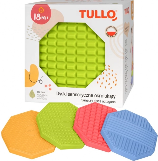 Sensorische achthoeken verschillende texturen 4 stuks