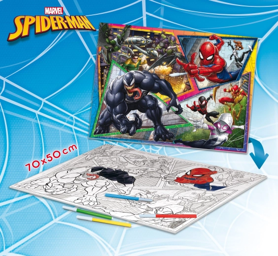 Spider-man Puzzel MAXI-FLOOR dubbelzijdig 70x50 cm 150 stukjes