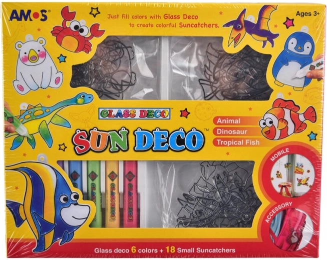 Creatieve glasverfset met oefenfiches (6 kleuren)