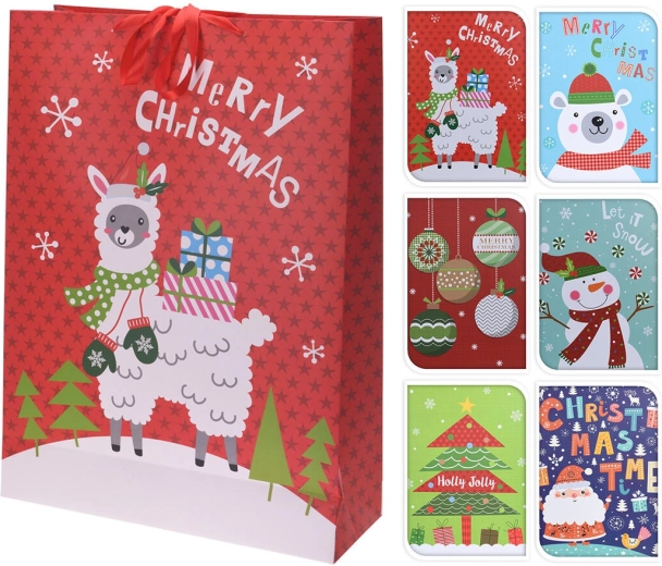 Cadeautas MAXI kerst 72 × 50 × 18 cm – mix van decoraties