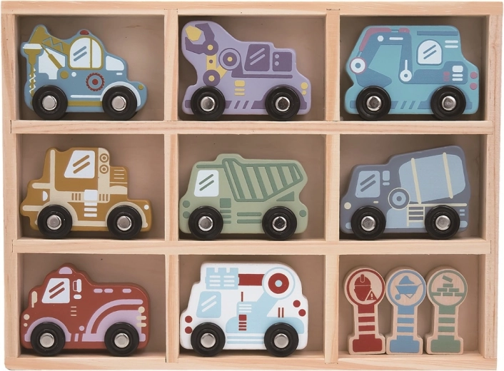 Set houten autootjes met wandrek 2Kids Toys