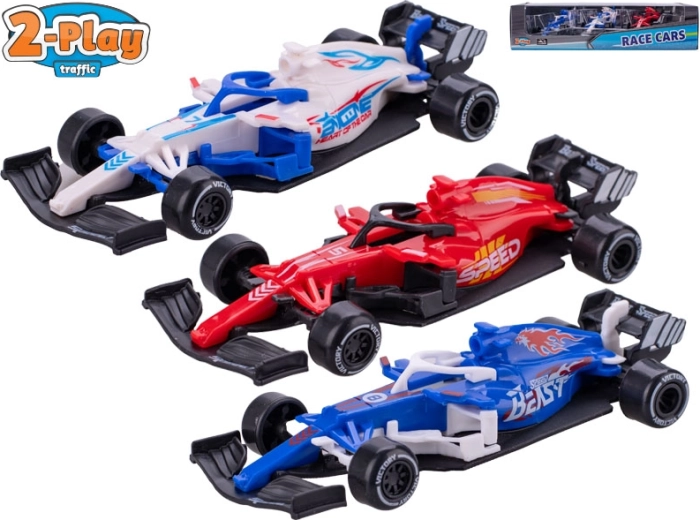 Set van metalen formulewagens 2-Play Traffic 12,5 cm – 3 stuks