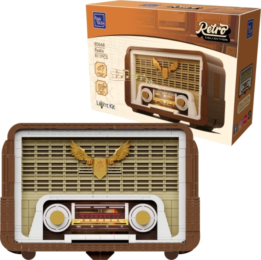 Pantasy Retro Collection retro buizenradio – bouwset met LED-achtergrondverlichting